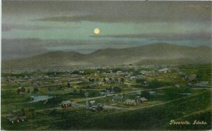 Postcard Idaho Pocatello Birdseye Night Grant News 23-8267