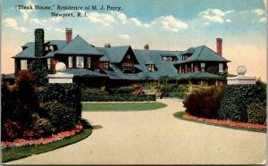 Vtg Newport Rhode Island RI Bleak House Residence of M.J. Perry 1910s Postcard