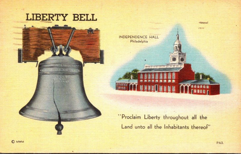 Pennsylvania Philadelphia Liberty Bell and Independence Hall 1944