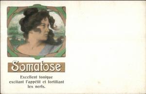 Art Nouveau - SOMATOSE Tonic Tonique Nerfs Nerves French Adv c1910 Postcard