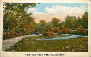 VINTAGE POSTCARD GREETINGS FROM WHEATLANDS IOWA IA