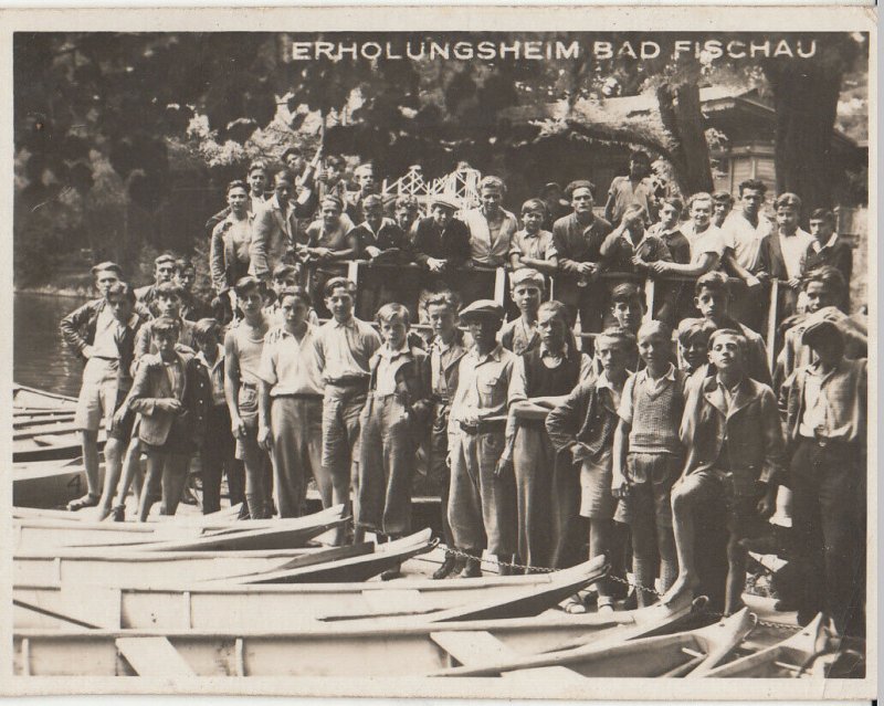 Austria Erholungsheim Bad Fischau orphanage orphan boys photo postcard 7x9cm