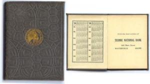 1930-31 Pocket Calendar/notebook TICONIC NATIONAL BANK, W...