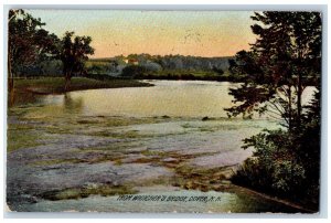 1908 From Whitcher's Bridge River Grove Dover New Hampshire NH Antique Postcard