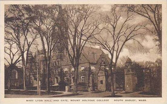 Massachusetts South Hadley Mount Holyoke College The Mary Lyon Hall And Gate ...