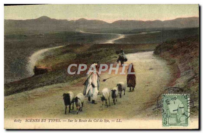 Old Postcard Scenes et Types Chevre On the way Sfa Tunisia neck