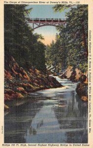 HARTFORD, Vermont VT  OTTAUQUECHEE RIVER BRIDGE~Dewey's Mills  ca1940's Postcard