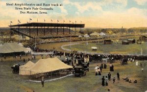 Steel Amphitheatre Race Track Iowa State Fair Des Moines, IA c1910s Postcard