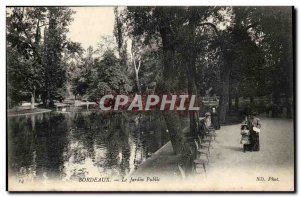 Bordeaux Old Postcard The public garden