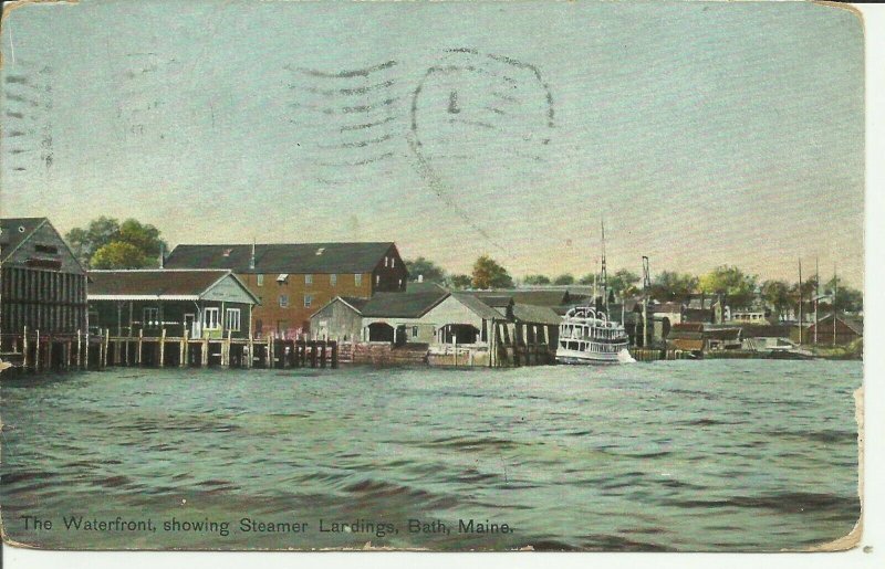 Bath, Maine, The Waterfront, showing Steamer Lardings