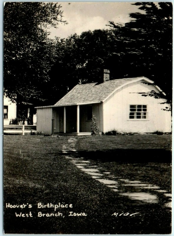 c1930s West Branch, IA RPPC Hoover's Birthplace Real Photo Postcard Unposted A47