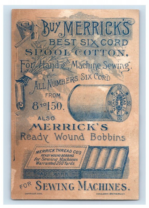 1890 Merrick's Spool Cotton Young Columbus With Flag P171
