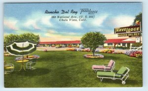 CHULA VISTA, CA California ~ RANCHO DEL REY Travelodge c1950s Roadside Postcard