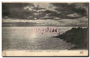 Old Postcard The Pointe Du Raz Sunset Sunglasses