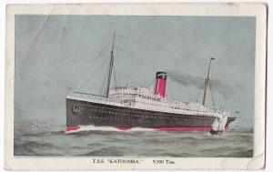 TSS Katoomba PPC By Australian Enamellers, Inscription From Passenger To Rev