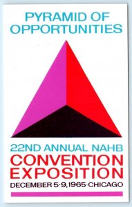 CHICAGO, IL ~ Advertising NAHB ~ HOMEBUILDERS CONVENTION 1965 Pyramid Postcard