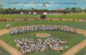 J74/ Baseball Stadium Sports Postcard Linen Dunedin Florida Little League 168