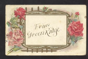 FROM GREEN RIDGE MISSOURI MO. FRED C LOUNSBURY VINTAGE POSTCARD 1909