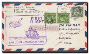 Letter 1 flight US San Juan Paramaribo September 20, 1929