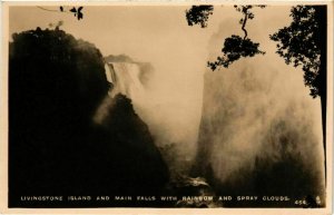 CPA AK Livingstone Island Main Falls rainbow spray clouds SOUTH AFRICA (832956)