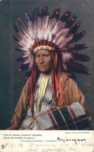 American native ethnic song of Hiawatha - Longfellow chief postcard 1904
