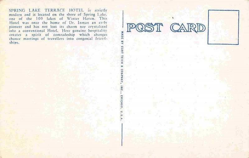 Spring Lake Terrace Hotel Winter Haven Florida 1920s postcard