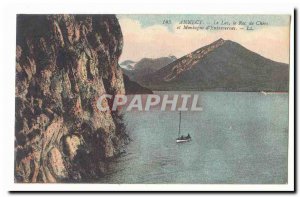 Old Postcard Annecy Lake and the rock of mountain Chere d & # 39entrevernes