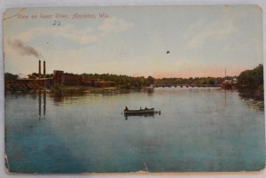 View of the lower River,  Appleton WI. postmark 1910