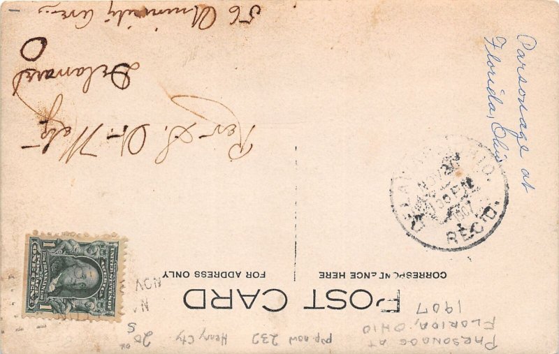 J63/ Florida Ohio RPPC Postcard c1910 Church Parsonage Homes  14