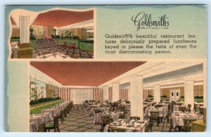 MEMPHIS, Tennessee TN ~ Restaurant GOLDSMITH'S DEPARTMENT STORE 1948  Postcard