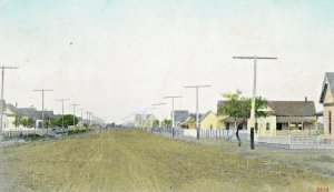 Postcard Early Hand Tinted View of Cypress Street in Roscoe, TX.   L4