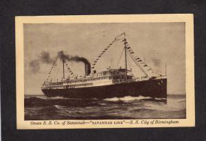 Ocean SS Co, Savannah, SS City of Birmingham, Alabama, Steamer, Steamship
