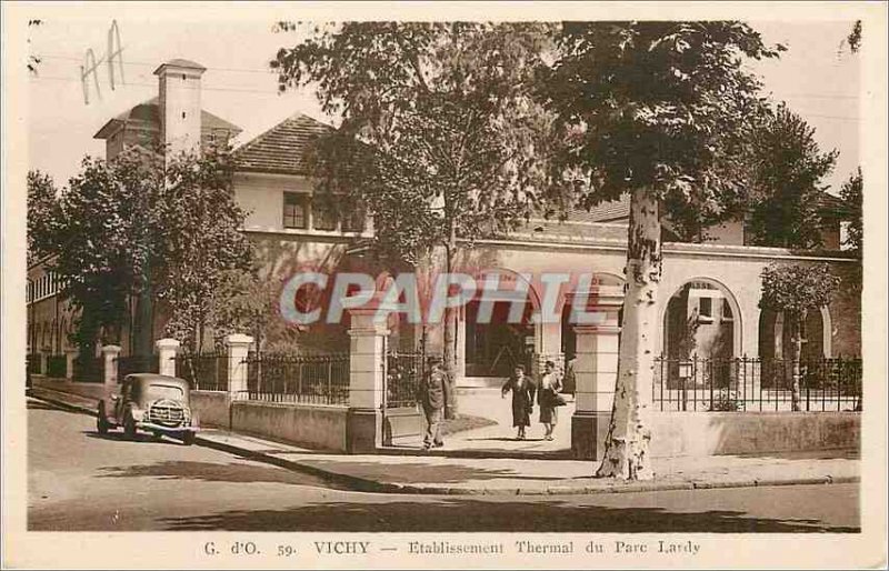 Postcard Old Vichy Thermal Establishment Park Lardy Automotive