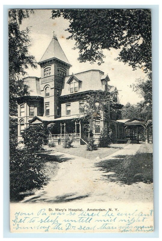 1913 St Mary's Hospital View, Amsterdam, New York NY Posted Postcard