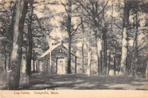 Craigville Massachusetts birds eye view outside log cabin antique pc BB855