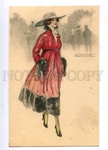 187719 ART DECO Fashion Lady by MAUZAN Vintage Italy PC