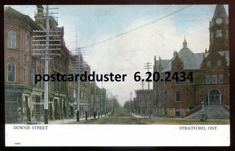 2432 - STRATFORD Ontario Postcard 1910s Downie Street by Warwick