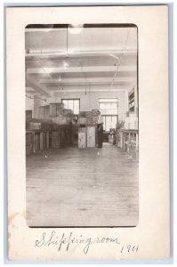 1912 Shipping Room Interior Occupational East Orange NJ RPPC Photo Postcard 