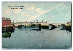 c1910 Congress Street Bridge Bridgeport Connecticut CT Posted Antique Postcard