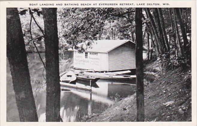 Wisconsin Lake Delton Boat Landing and Bathing Beach At Evergreen Retreat