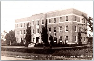 Dakota Hospital Vermillion South Dakota SD Building Real Photo RPPC Postcard