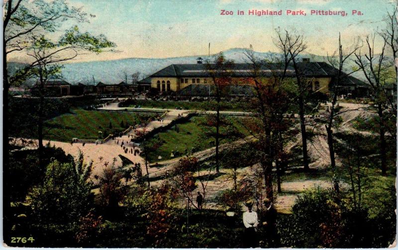 PITTSBURGH, PA Pennsylvania   ZOO in HIGHLAND PARK   1910   Postcard 