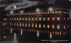 KEOKUK IOWA~MOONLIGHT VIEW POWER HOUSE~1913 H M ANSCHUTZ BORDERLESS POSTCARD