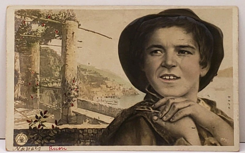 RPPC Young Man Naples Netherland 1906 Postcard A13