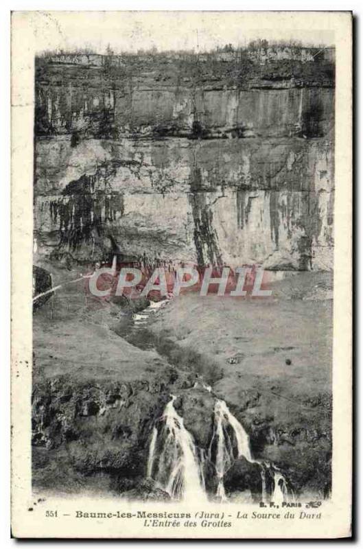 Old Postcard Baume les Messicurs The Source of the Sting & # 39entree caves