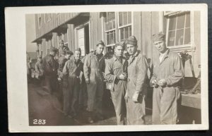 Mint USA RPPC Real Picture Postcard WW2 US Army Mechanics In Action