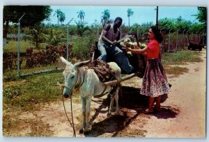 Jamaica The W.I. Postcard Cocoanut Wagon and Vendor c1950's Posted Vintage
