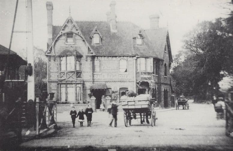 Level Crossing Crawley Victorian Railway Hotel Sussex Postcard