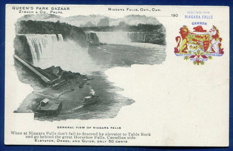 Queen's Park Bazaar Niagara Falls Ontario Canada Seal Souvenir postcard