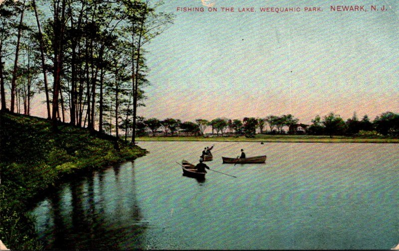 New Jersey Newark Weequahic Park Fishing On The Lake 1909